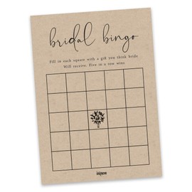 Inkdotpot 50 Rustic Kraft Paper Bingo Game Cards For Bridal Wedding Shower Bachelorette Party Bulk Blank Square Fill In Gift Ideas
