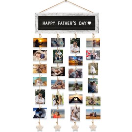 CJIAWYS Picture Frames Collage Wall Decor Photo Frames Collage for Wall Decor, Rustic Felt Letter Board with 340 Letters and 30 Clips, Unique DIY Picture Frame Photo Organizer, Gifts for Teen Girls