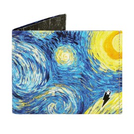 SUPERVEK Stitched Tyvek Minimalist Wallet - Durable, Slim, Streetwear Card Wallet - Mighty Paper Bifold Wallet for Men and Women, Starry Night, RFID Blocking