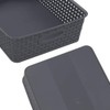 Easymanie A4 Paper Plastic Storage Basket Tray, 5 Packs, Grey