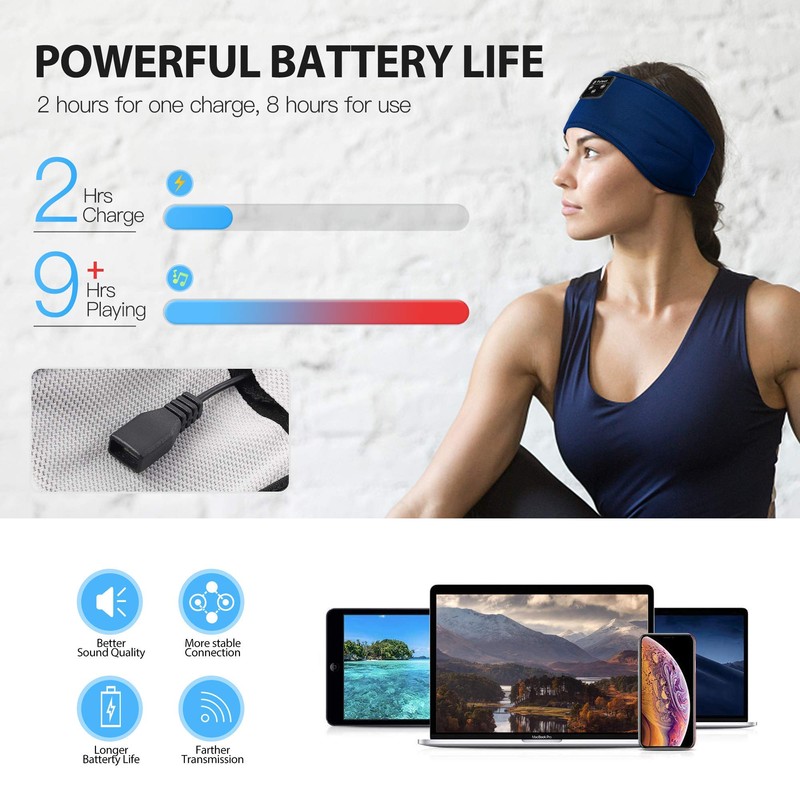 Fulext Sleep Headphones Bluetooth Headband, Long Time Play Sleeping Headsets