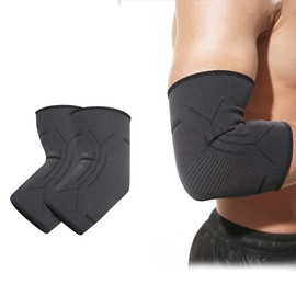 TOFBS Elbow Brace, 1 Pair, Elbow Support for Men Women, Elastic Compression Elbow for Tennis Elbow, Golfer's Elbow, Weightlifting, Bodybuilding, Arthritis, Tendonitis (Black, M)