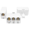 NECABLES 2+1Pack 2pcs Phone Jack Splitter 2 Line Adapter RJ11