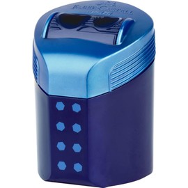 Faber-Castell Double Hole sharpener box RollOn dots - Assorted Colours - Midnight Black, Deep Blue