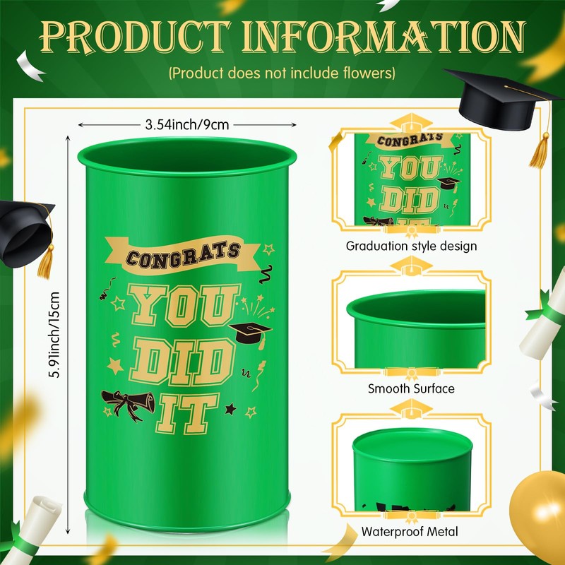 Domensi 6 Pcs 2025 Graduation Table Centerpiece Vase Decorations Class