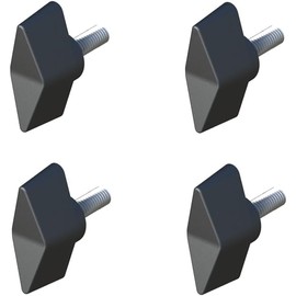cyclingcolors 4x Flügelschraube M4x20 Sternschraube Sternkopf Sterngriff Kunststoff mit Gewindebolzen Stahl Klemmknopf Gewinde T-Form