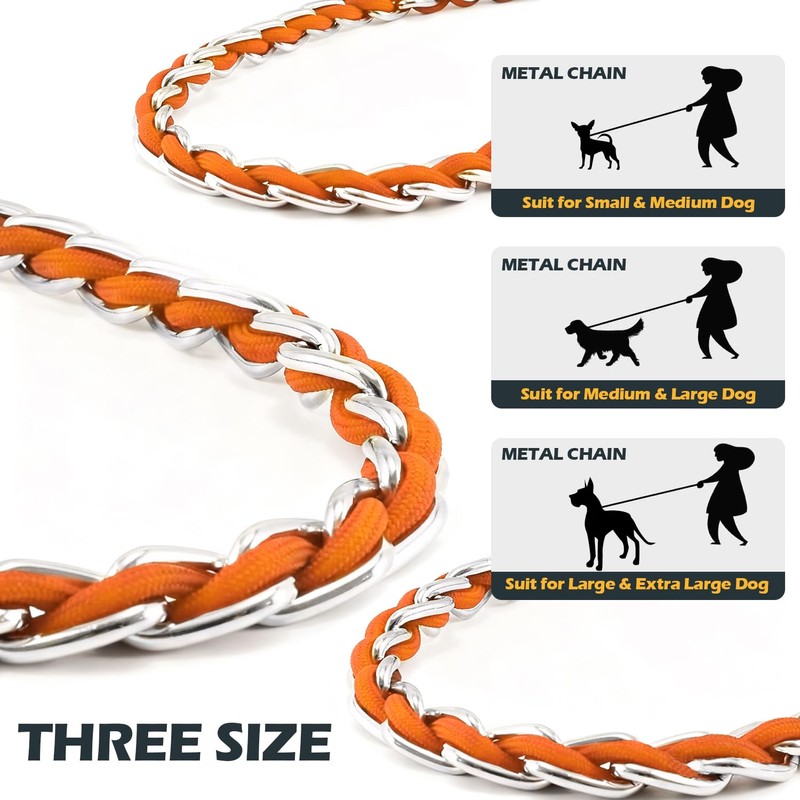 S-ETOVUS Dog Leash Chew Proof, Chain Leash Anti Chew Dog