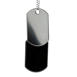 Monster Size Military Dog Tags - Set of 2 (Blank) Stainless Steel Nickel Plated Army Style Dog ID Tags with USA Ball Chains - Costume Prop