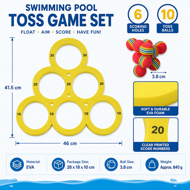 Floating Pool Toss Game Set for Summer Fun – EVA