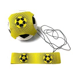 SUJAYU Soccer Training Equipment, Solo Trainer with Adjustable Belt, Fits Size 3-4-5 Balls, 18 Feet Stretch Cord, Portable Practice Rebounder (Yellow)