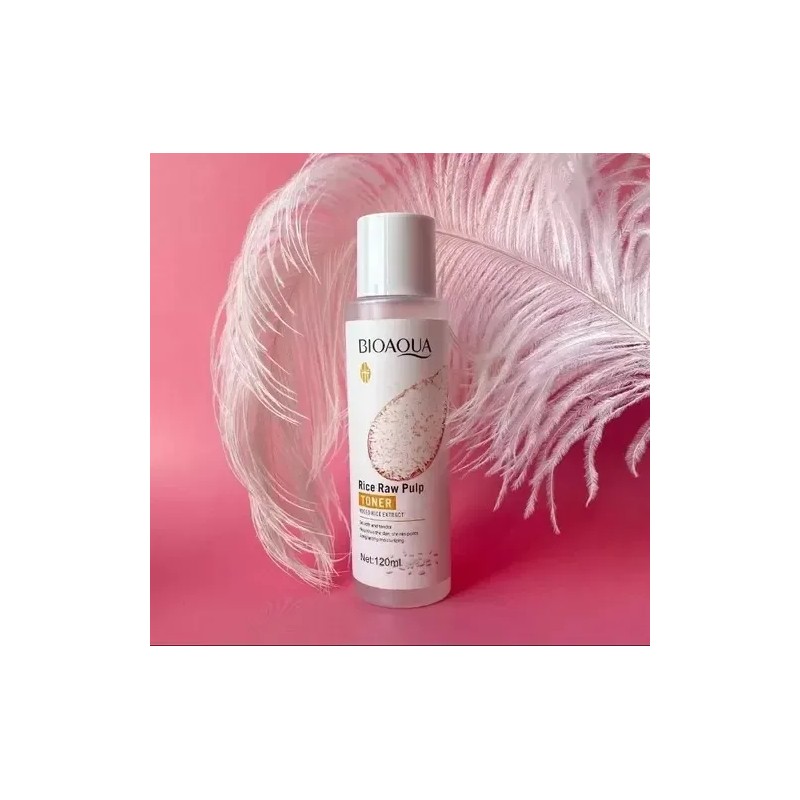 Bioaqua tónico de arroz 120 ml, aclara e hidrata suavemente