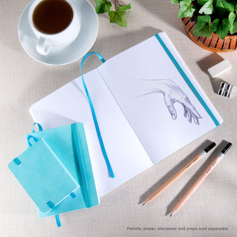 Pentalic 3" x 4" Pocket Sketchbook Traveler Journal, 160 Pages,