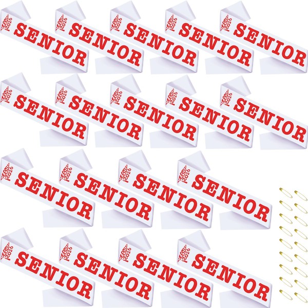 SKJIAYEE 18 Pack Class of 2026 Senior Sashes, White Satin