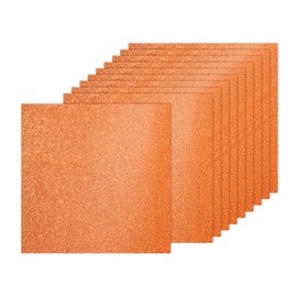 PATIKIL 10Sheets Orange Glitter Cardstock, 12x12In Glitter Paper Card Stock Shiny Scrapbook 250gsm Sparkly Paper Large Shimmer for Crafts Scrapbook DIY Art Wedding Party