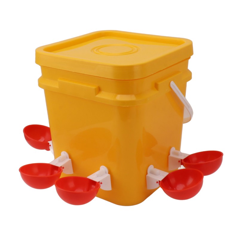 Automatic Chicken Waterer Cup with 12L Handheld Barrel Poultry Drinking