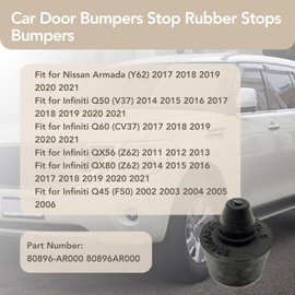 Memiuyelay 4Pcs Rubber Car Door Bumper Fit for Fit for Infiniti Q45 Q50 Q60 QX56 QX80 2011-2020 Fit for Nissan Armada 2017-2020 Replace 80896-AR000 Cushion Stopper Damping Rubber Pad