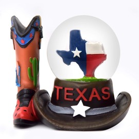 Texas Globo de nieve para sombrero y bota