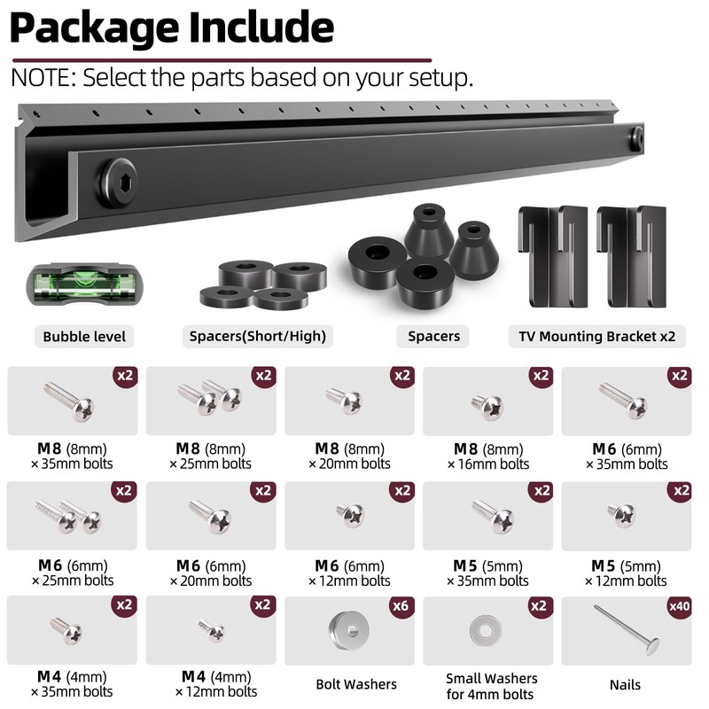 No Stud Drywall TV Wall Mount for 32-75 Inch, Studless