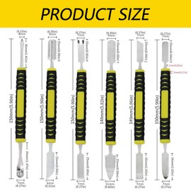 Jiazhishun 6Pcs Metal Crowbar Set Repair Tools Useful Durable Prying Opening Repair Tool Kit Mini Multi Home Pry Opening Spudger for Repairing Phone Tablet LCD Screens