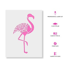Flamingo Stencil - Reusable Stencils for Painting - Mylar Stencil for Crafts and Decorations