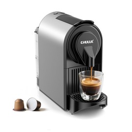 CHULUX Compact Espresso Machine, 20 Bar Single Serve Coffee Maker, Dual Brew Sizes for Espresso and Lungo, 1400W Rapid Brewing, Mystic Gray (Upgrade Model)