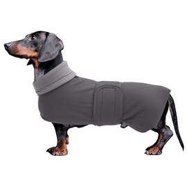 Morezi Winter Dog Jacket with Padded Lint Lining, Adjustable Velcro Button and Flip-Up Stand-Up Collar Very suitable for dachshunds and small and medium-sized hunting dogs.