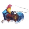 LONYOO Fun Rooster Chicken Earrings Dangle Jewelry Acrylic Floral Farm