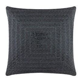 Madison Avenue Pillow, Glass Rhinestones in Dazzling X Pattern, Statement Home Decor Accessory, Black, 20x20, Sold Individually