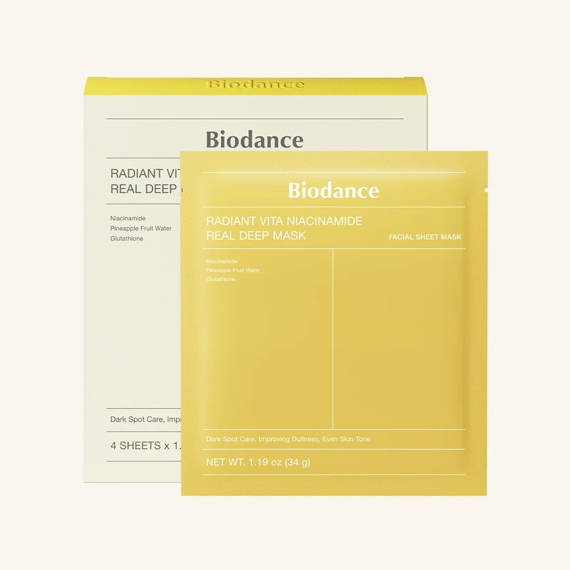 [Biodance] Radiant Vita Niacinamide Real Deep Mask 1Box (34g*4ea)