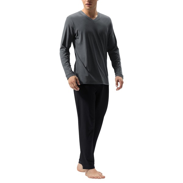 DAVID ARCHY Herren-Schlafanzug-Sets, Baumwolle, Loungewear-Set, atmungsaktiv und bequem, bequem, Schlafanzug-Set,