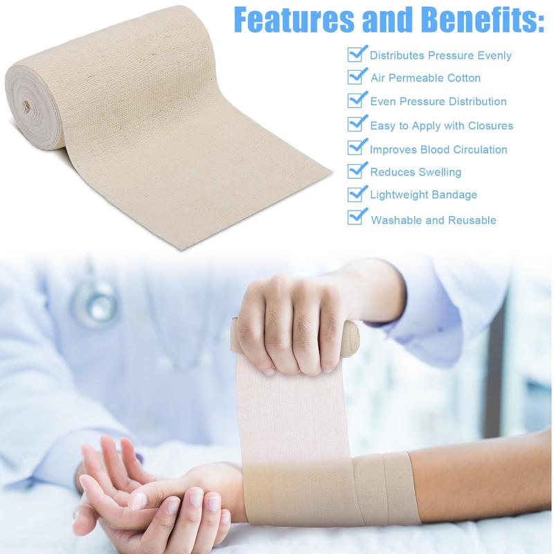 Geiserailie 10 Pcs Short Stretch Compression Bandage Stretched Wrap Bandage