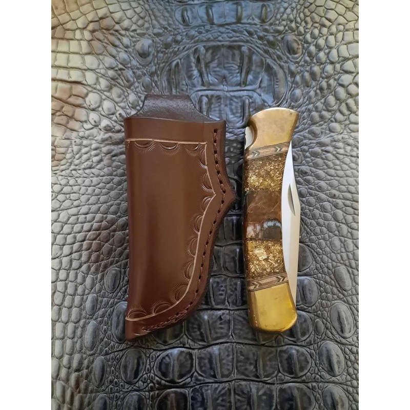 Custom Left Hand Leather Knife Sheath Fits Buck 110 Knife,