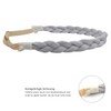 PARXITN Women's Hair Band, 3 Strands, Adjustable Braided Headband, Grey