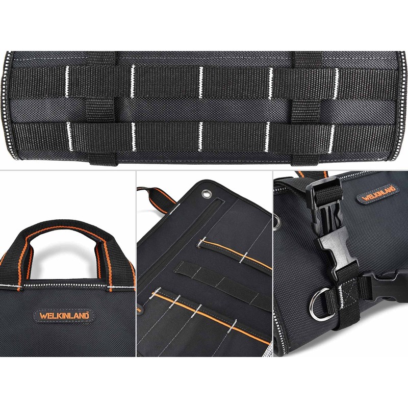 WELKINLAND Men's Tool Roll Organizer, Roll-Up Bag for Mechanics, Electricians