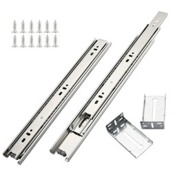 Hitess 10 Pairs of 24 Inch Full Extension Ball Bearing Side Mount Cabinet Drawer Slides,85 LB Load Capacity with Rear Mounting Brackets