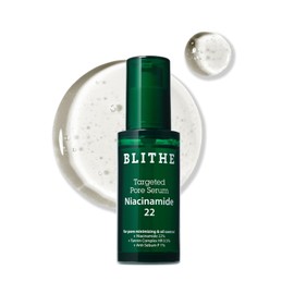 BLITHE Suero específico para poros con 22% de niacinamida para control del aceite, reductor de poros para la cara, cuidado de la piel coreana, idea de regalo y relleno de calcetines de belleza coreana