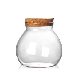 VASANA 500ML/16.9oz Glass Food Storage Jars Empty Sealed Glass Bottles With Cork Lids Multifunctional Storage Container Dry Food Cookies Snacks Tea Nuts Coffee Bean Sugar Cookies Candy Jars