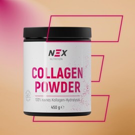 NEX Collagen Powder | 100% Pure Hydrolyzed Collagen | Type 1 & 3 Peptides | Highly Bioavailable | Tasteless & Additive-Free | 450 g