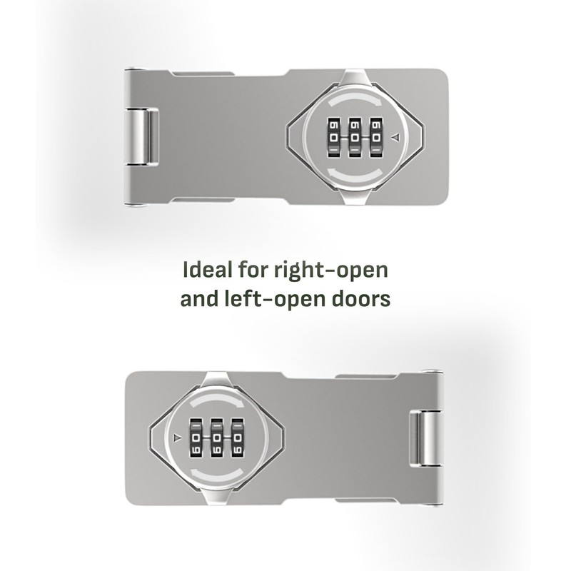 Keyless 3-Digit Combination Lock – Twist Knob Hasp Latch with
