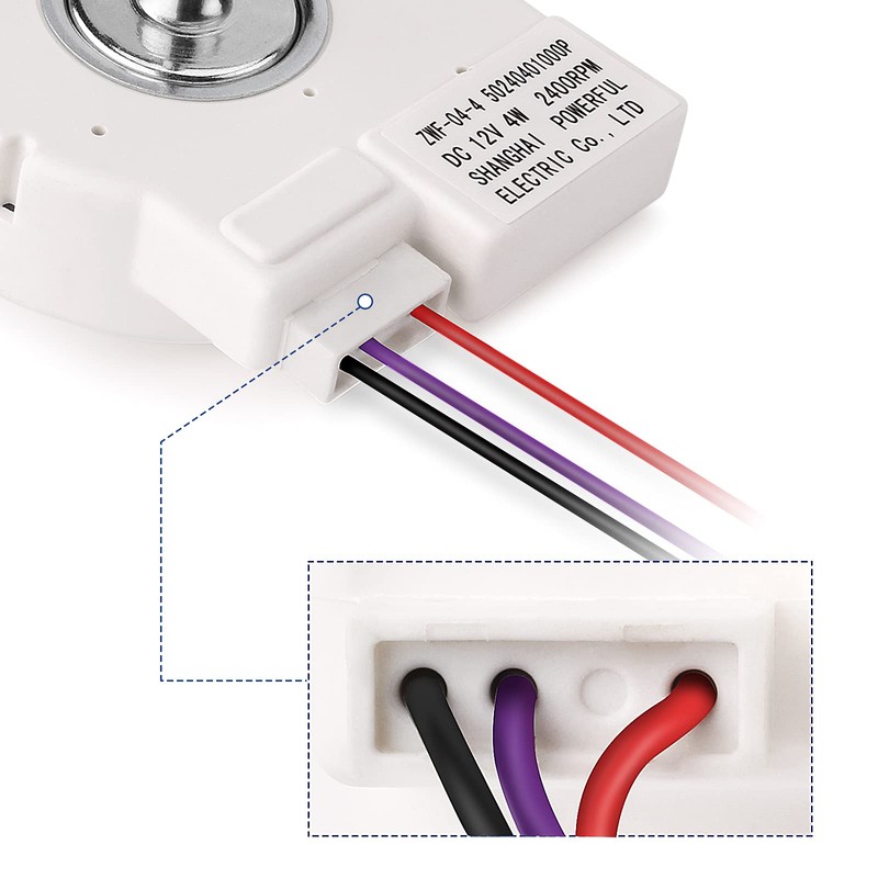 BCD-330WTV 12V 4W Freezing Fan Motor ZWF-02-4 Replacement for Midea