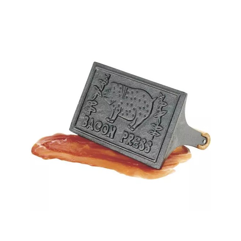 Norpro (3)-Norpro Cast Iron Wood Handle Bacon Food Press 4"