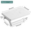 Hoimpro White Aluminum Toilet Paper Holder with White Natural Marble
