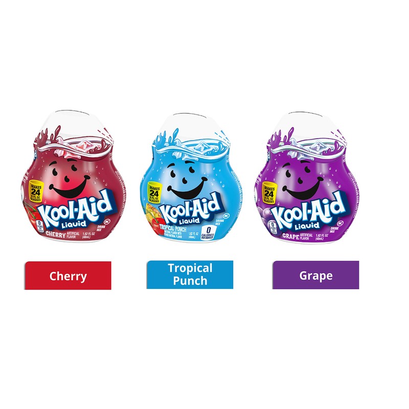 Kool-Aid Liquid Drink Mix Variety Pack (Cherry, Grape, & Tropical
