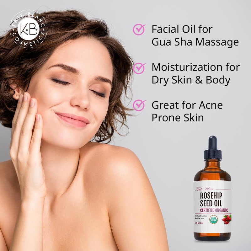 Kate Blanc Cosmetics Rosehip Oil for Face & Softer Glowing