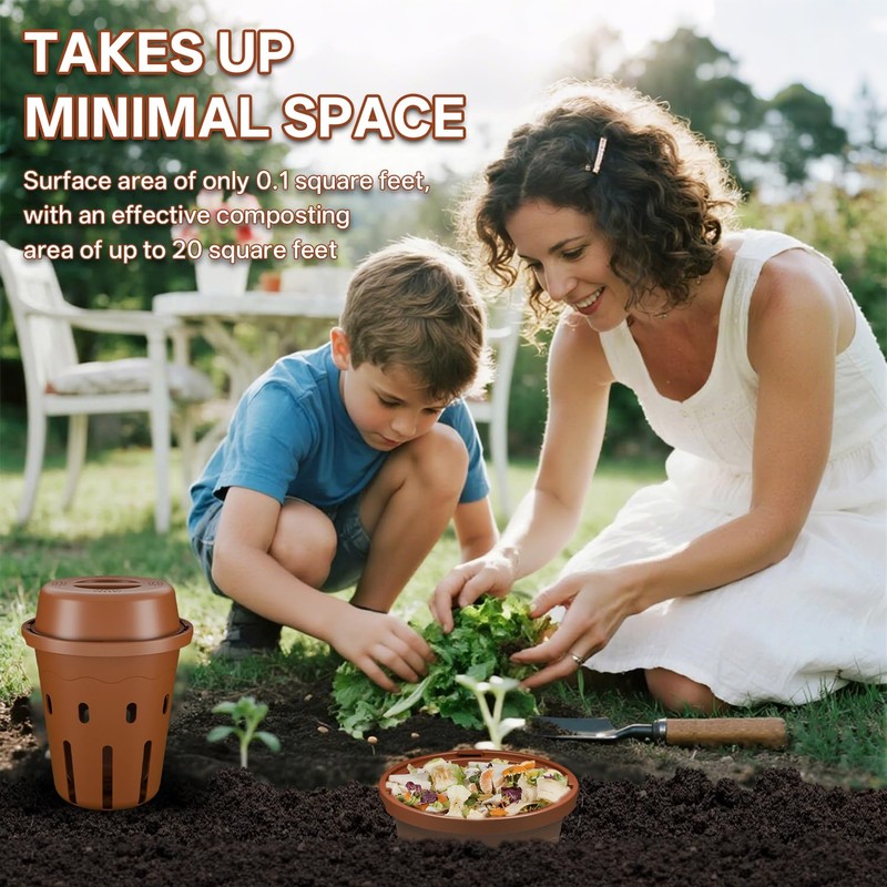 TOP XIAN Inground Worm Composter, Mini Underground Worm Farm for