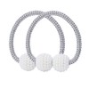 RIJAHO Magnetic Curtain Tiebacks, 2 Pieces Clips Rope Holdbacks Curtain