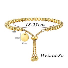OAKKY Angel Number Bracelets for Women Lucky 11 11 Ball Chain Silver Gold Plated Adjustable Stainless Steel Simple Faith Dainty Meaningful Jewelry Gold