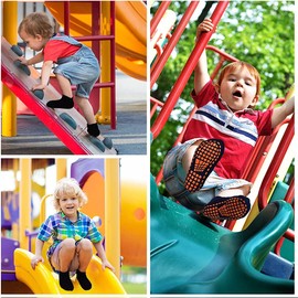 ELUTONG Children's Trampoline Socks - Cotton Boys Girls Non-Slip Socks, 9 Pairs Non-Slip Grips Ankle Floor Children's Socks 2-13 Years, multicoloured