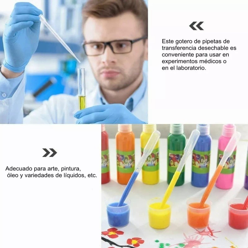 Nicolasa Pipetas Gotero Plásticas Transferencia Desechable 3ml 100pza