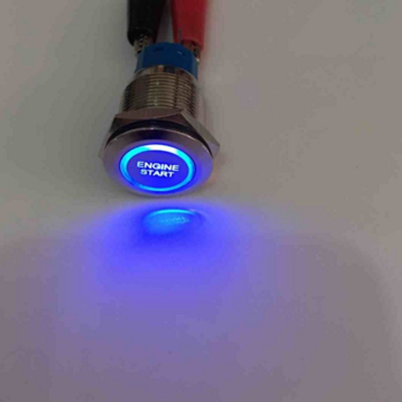 ESUPPORT 12V Car Vehicle Blue LED Light Headlight Push Button